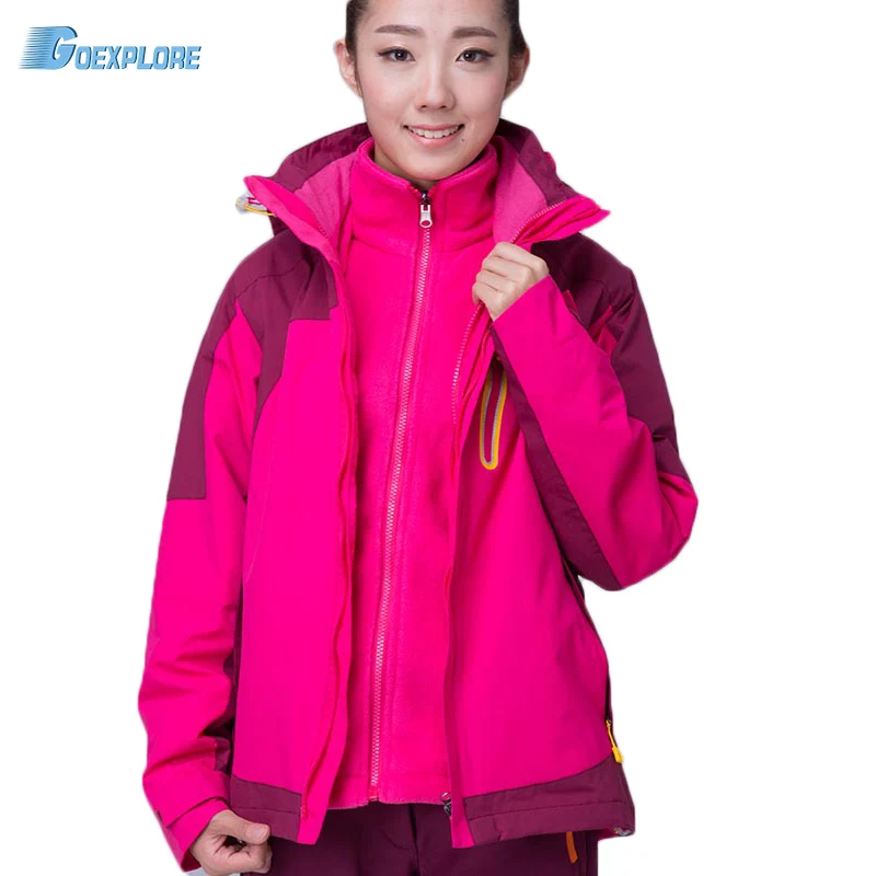 Windbreaker Female Winter Jacket Women snow ski waterproof breathable double layer thicken hiking fishing Coat Outwear