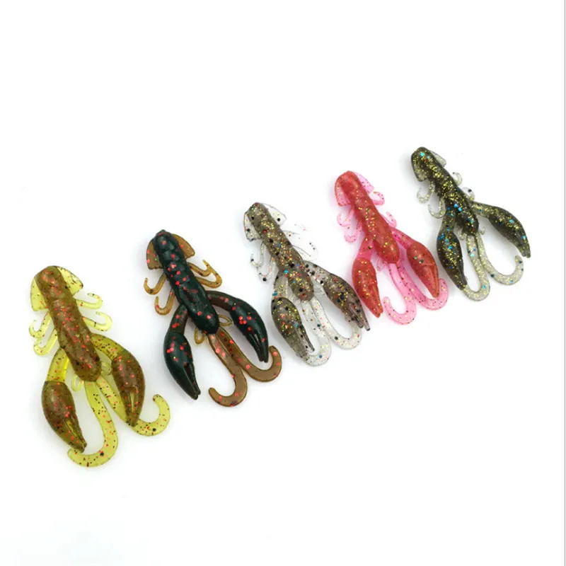 Fishinapot 5 Stks/partij Zachte Aas Wobbler Garnalen 50Mm 2.1G Vissen Lokken Siliconen Kunstmatige Quaility Nep Aas Zachte Worm voor Bas