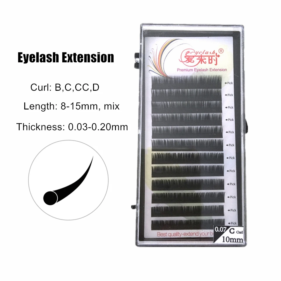 NEWCOME Korea Eyelash Extensions B C CC D Curl False Eyelashes Individual Lashes For Building Silk Volume Lashes 0.03-0.20mm