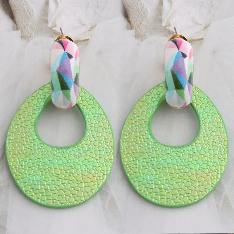NeeFu WoFu Flash Leather Earrings Big for Woman Water Drop Earring Large Long Brincos Oorbellen Leopard Wholesale Accessories