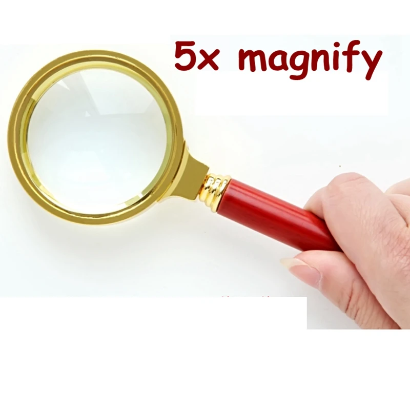 1PCS Deli 9095 Magnifier 50mm 5x Magnify Hand Hold Magnifier 5 Times Enlarge School Student Teaching Old Man Reading Magnifier