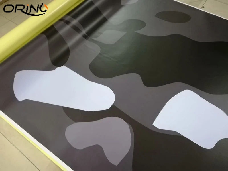 Big Pattern Large Black Grey Camouflage Car Wrap Foil Roll Camo Vinyl Film Vehicle Truck Car Wrapping Covering Air Release