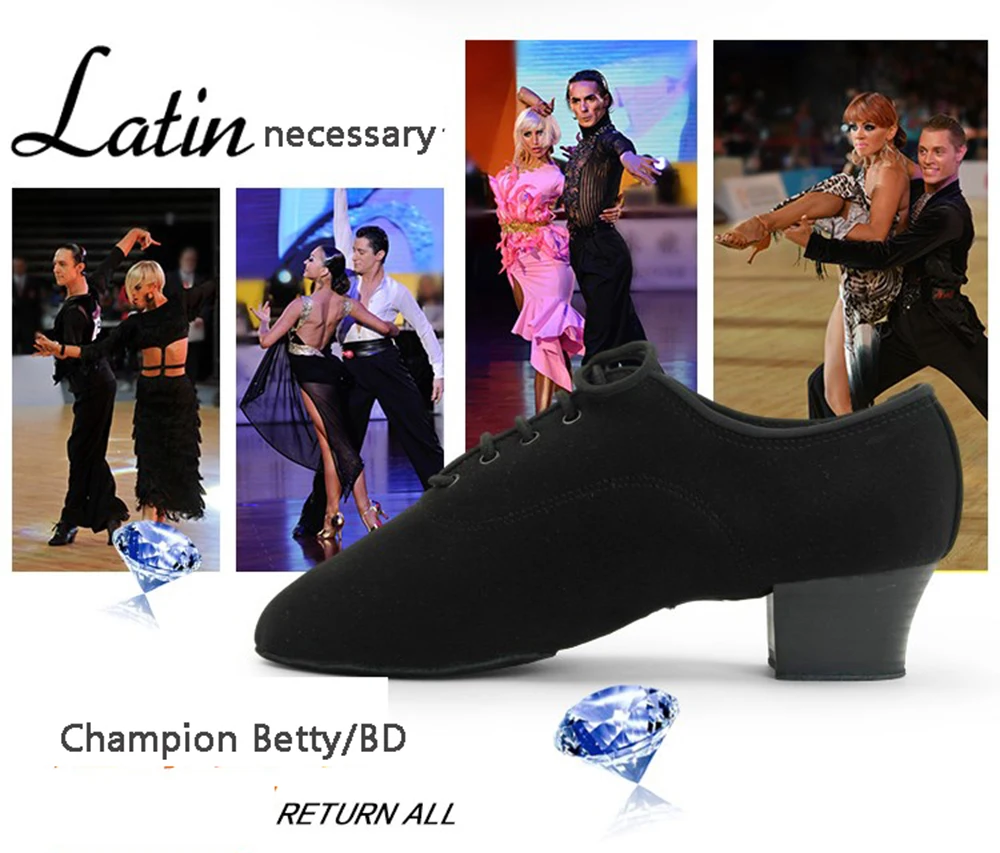 2026 MÄNNER SCHUHE Beruf Latin Dance Ballsaal Schuh Modernes weiches Rindsleder Premium Oxford Stoff Absatz 4,5 cm BD417 Authentisch heiß – Detail 3