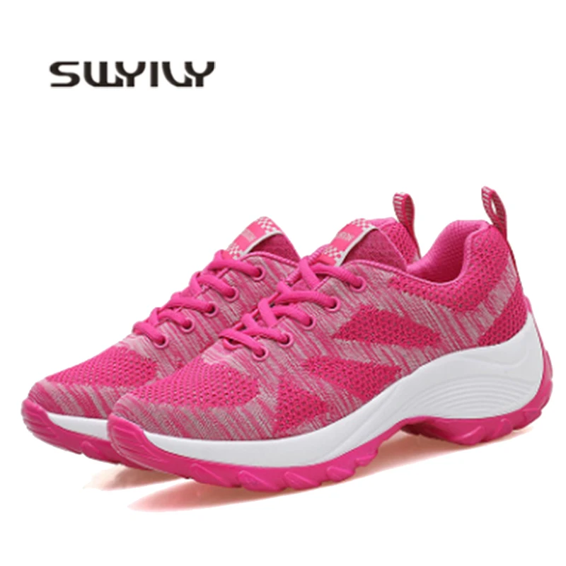 SWYIVY Slimming Toning Shoes Women Sneakers On Platform 2019 Autumn Sport Shoes Female Wedge Lose Weight Sport Sneaker Chunky