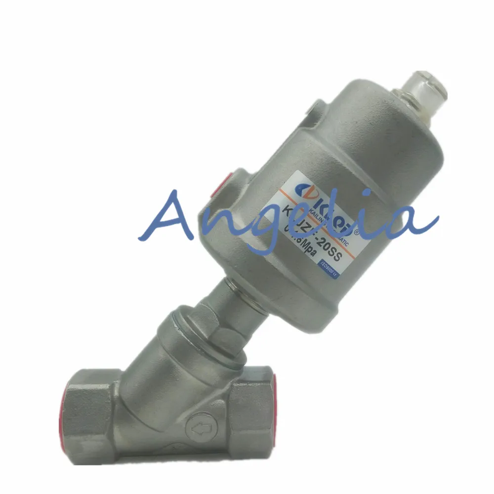 

1-1/2" NPT Thread Stainless Steel 304 Double Acting Air Actuated Angle Seat Valve