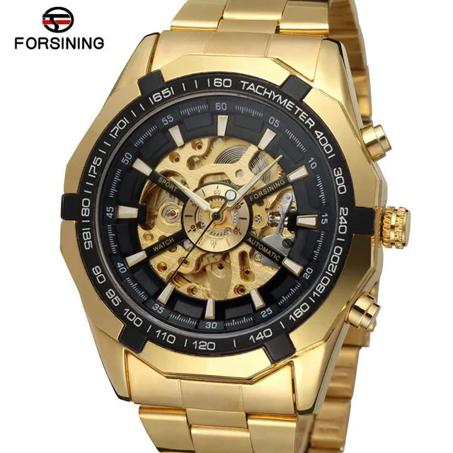 

Top Brand Luxury Fashion Winner Brand Man Watch Men Skeleton Automatic Mechanical Gold Luxury Gift Steel Vintage Mens FORSINING