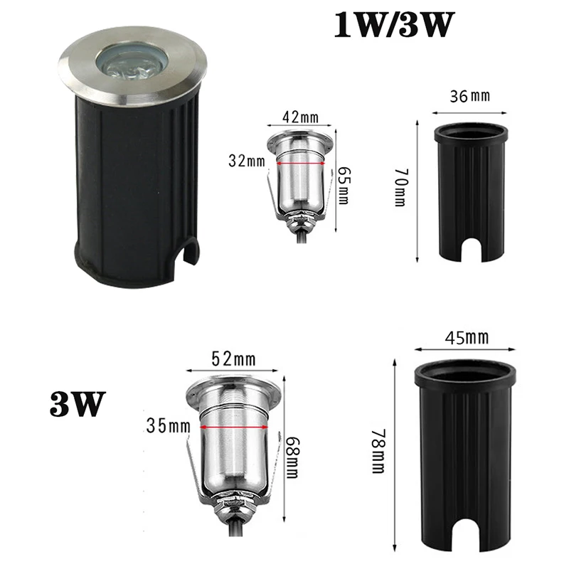 LED 지하 조명 1W 3W 5W COB 플로어 램프, 야외 지상 지점 풍경 정원 광장 경로 매장 마당 85-265V DC12V, 10 개