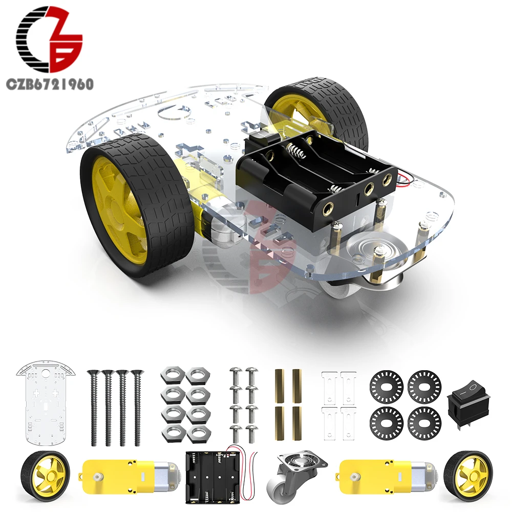 Smart Robot Car 2WD Motor Chassis Tracing Car Kits Speed Encoder with DC Motor Battery Box for Arduino Diy Kit