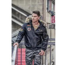 Men's Winter Padded Coat with Faux Fur Hood #4