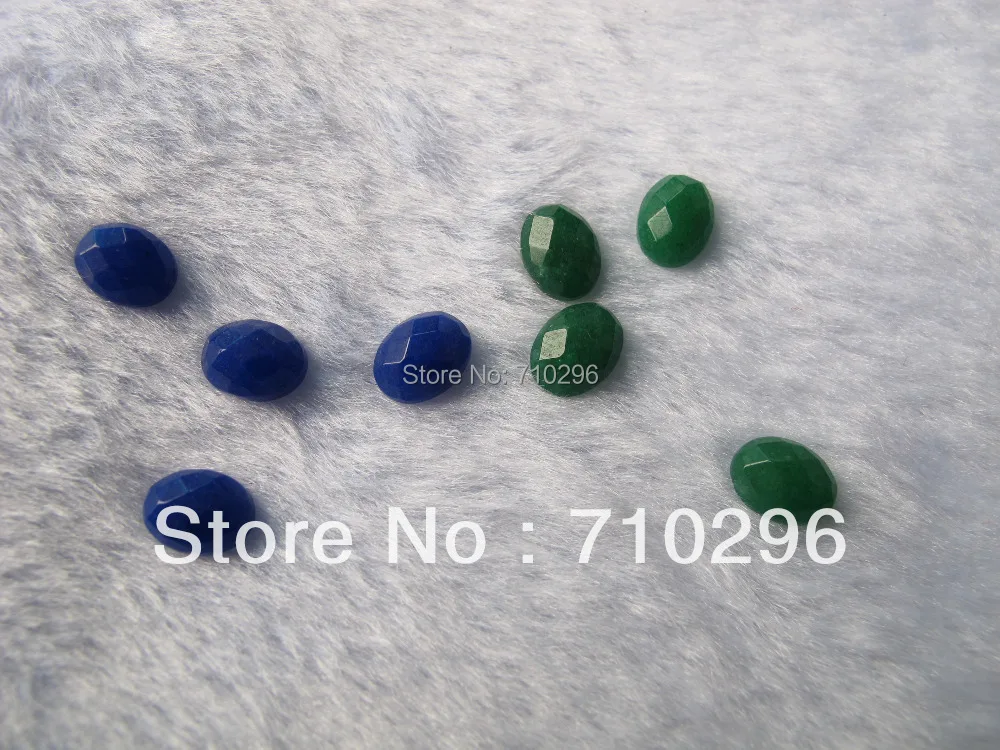 Wholesale Green jade Red jade 7x9mm facet Gem stone jade  jewelry cabochons fit jade jewelry diy 30pcs/lot