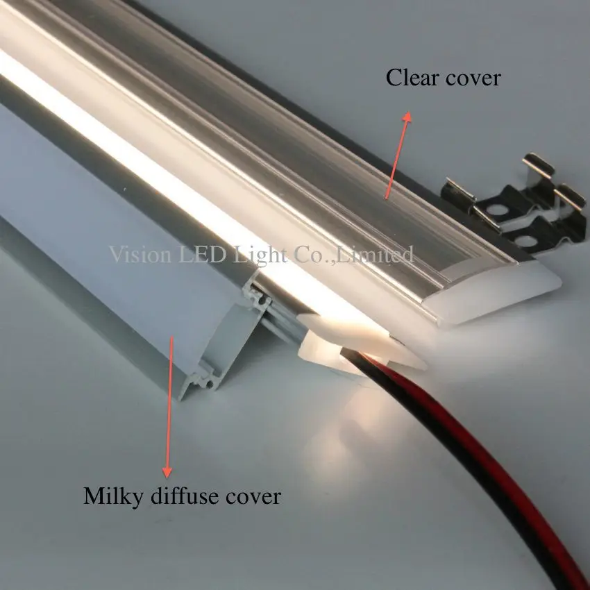 60m (30pcs) a lot, 2m per pcs,  led strip aluminum profile extrusion slim AP2507-B-2m with milky diffuse or clear cover