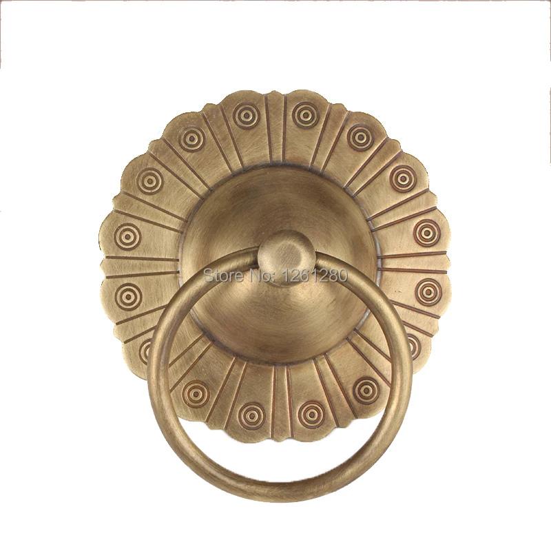 12cm Chinese Antique Drawer Knob Furniture Door Handle Gate Classical Wardrobe Cabinet Shoe Closet Cone Vintage Pull Ring