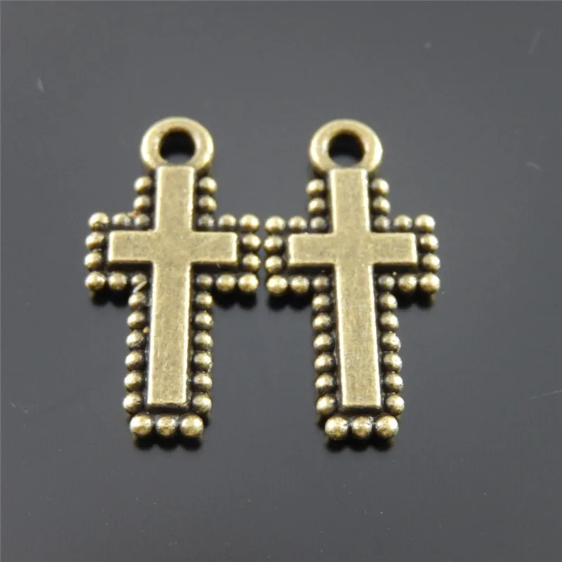 10PCS Cross Charms Pendants For Jewelry Making Alloy Handmade Crafts Finding Antique Bronze Wholesale AU35881