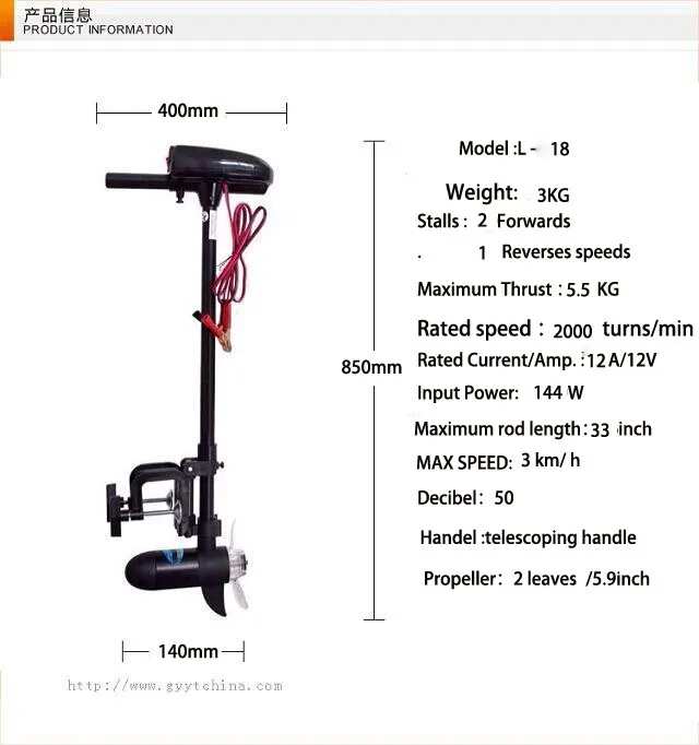 SUNELEXE Electric Outboard Motor Propeller Plane Hanging Pound 18LBS Propeller Stern Drive Marine Engine For Boat