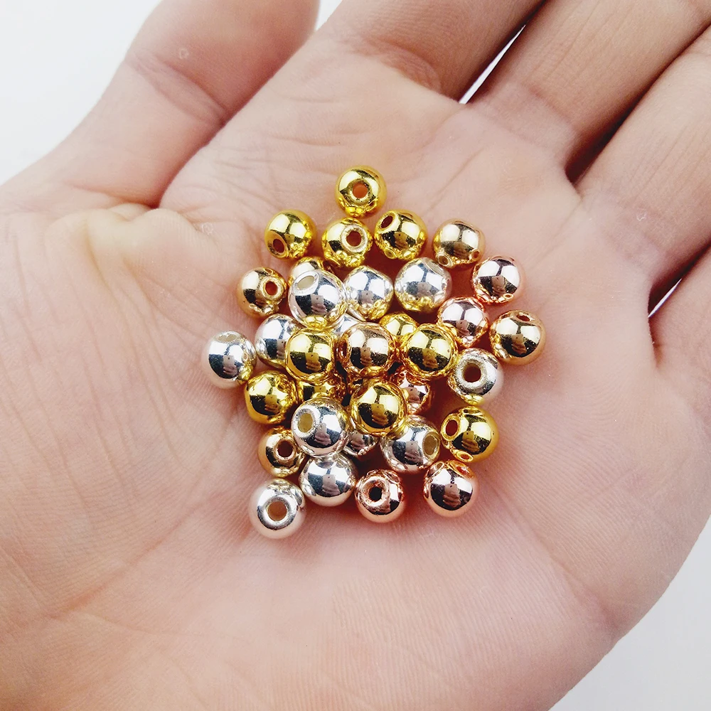 WLYeeS Natural Stone beads Silver Color Hematite beads plating Round Loose beads for Jewelry Bracelet Making DIY Accessories