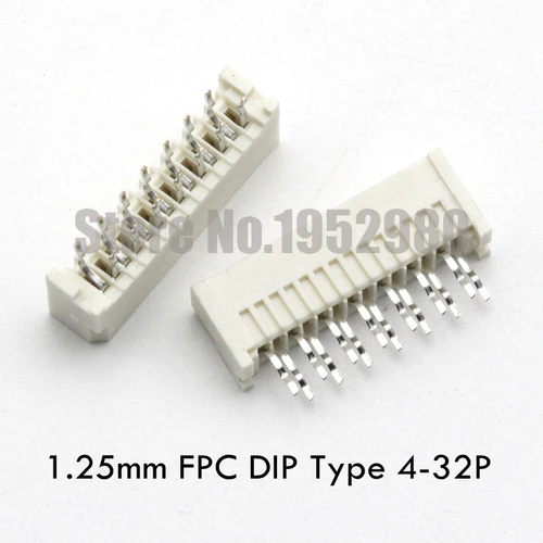 10 Uds 1,25mm FPC/FFC conector de Cable plano doble fila DIP tipo 4/5/6/7/8/10/12/14/15/16/18/20/21/22/24/26/28/30/32P