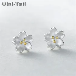 Uini-Tail hot new 925 Tibetan silver simple small fresh cherry earrings temperament Korean sweet earrings hypoallergenic ED044