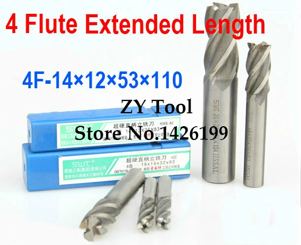 5pcs /set 14.0mm 4 Flute HSS & Extended Aluminium End Mill Cutter CNC Bit Milling Machinery tools Cutting tools.Lathe Tool