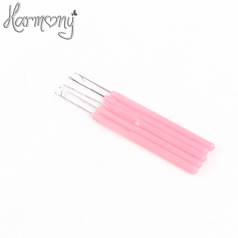 120pcs plastic crochet hook pulling needle for human hair extension use threader tools