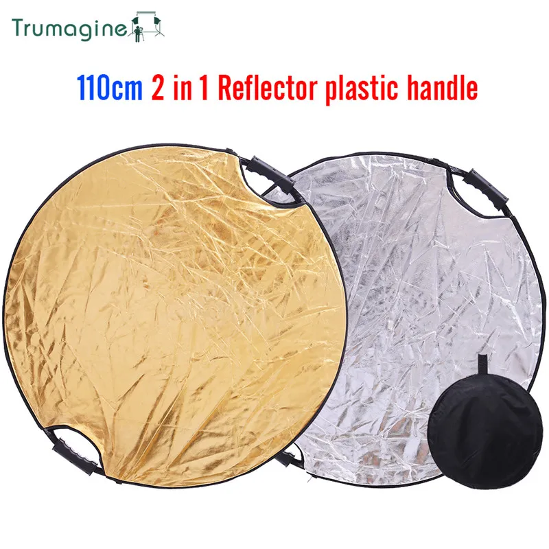 110CM 43'' 2 in 1photography reflector Portable Collapsible Round Light Reflector For Photo Studio Photographic With Handle Bar