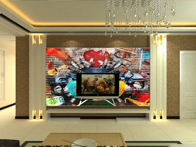 Custom papel DE parede 3 d,anime music graffiti murals for bar KTV background wall waterproof wallpaper