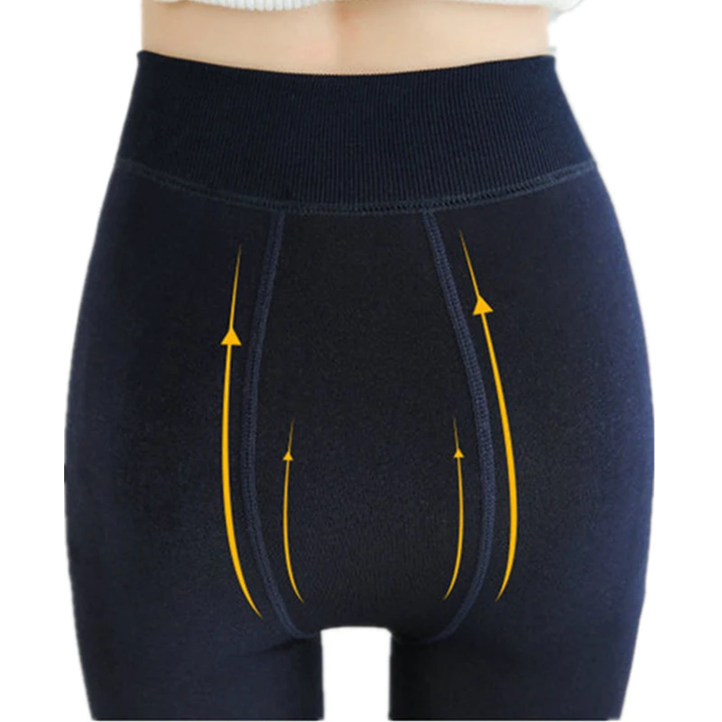 INDJXND-Pantalon chaud en velours pour femme, taille haute élastique, noir, épais, push-up sportif, sports astronomiques, hiver, 2022