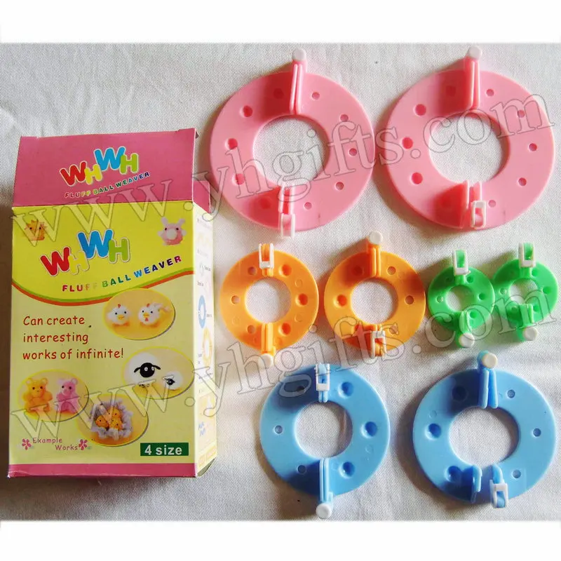 1SET/LOT,Fluff ball weaver,Can create interesting works of infinite,Craft material,Handmade tools,Pompom machine,1SET=4 SIZE