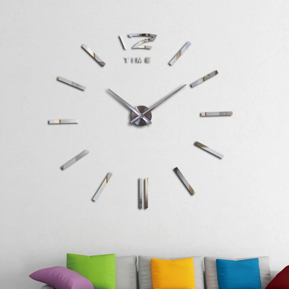 

Fashion design Diy acrylic mirror large wall clock quartz watch still life clocks modern living room home decor stickers