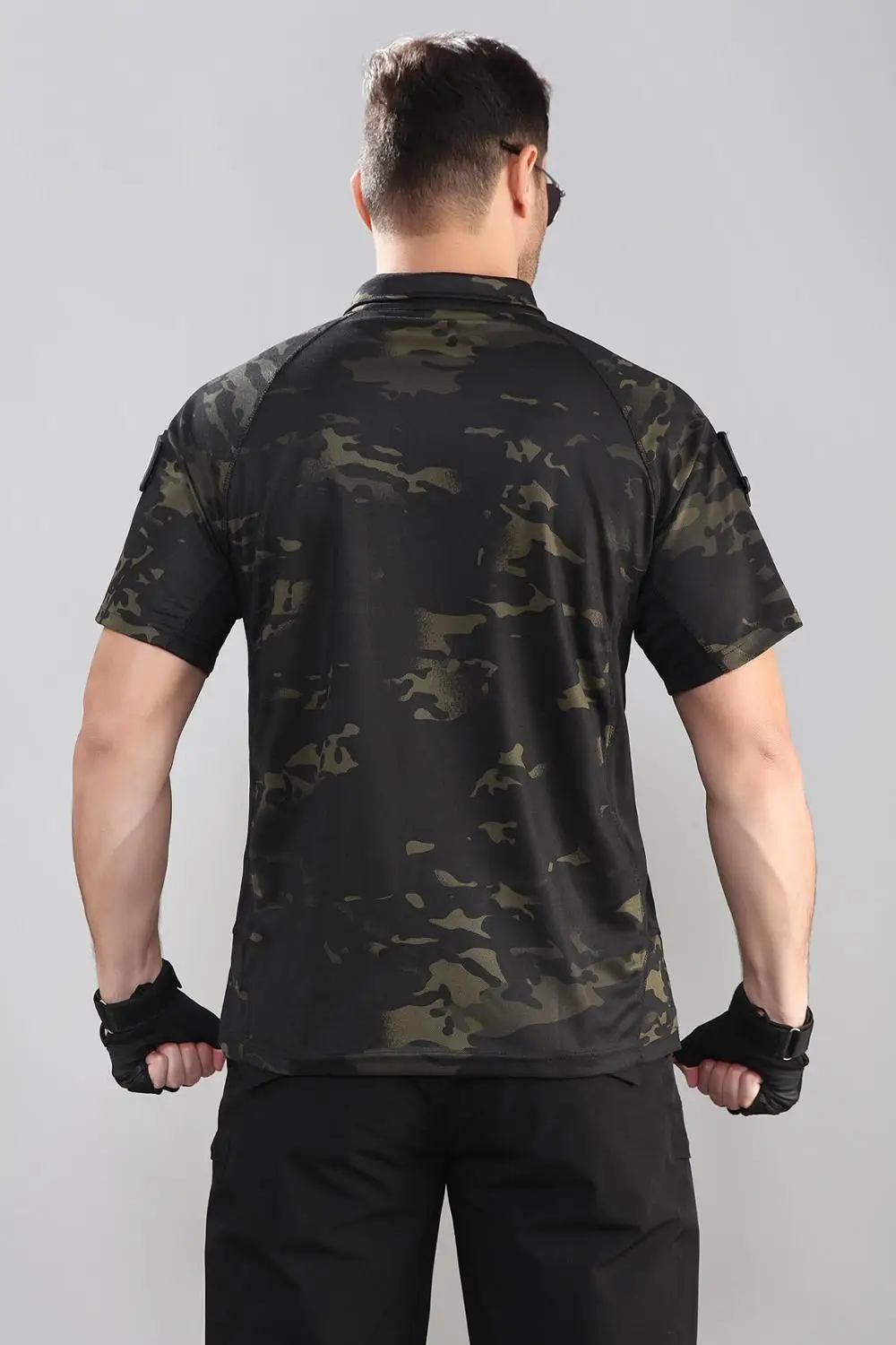 Men\'s Tactical Military Polo Shirts Summer Army Force Camouflage Shirt for Man Breathable Pocket Short Sleeve Shirts S-3XL