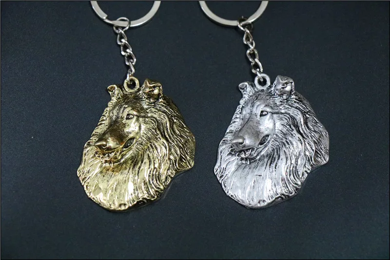 New Fashion Rough Collie dog Keychain jewelry Popular Shetland Sheepdog Key Chain Key Ring