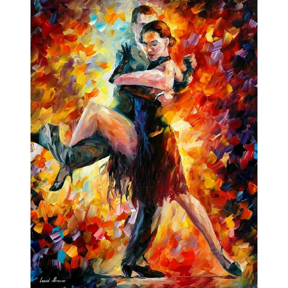 

Tango Dancers Canvas Art Handmade Figurative Artwork Joyful Beautiful Modern Picture Home Decorative High Quality
