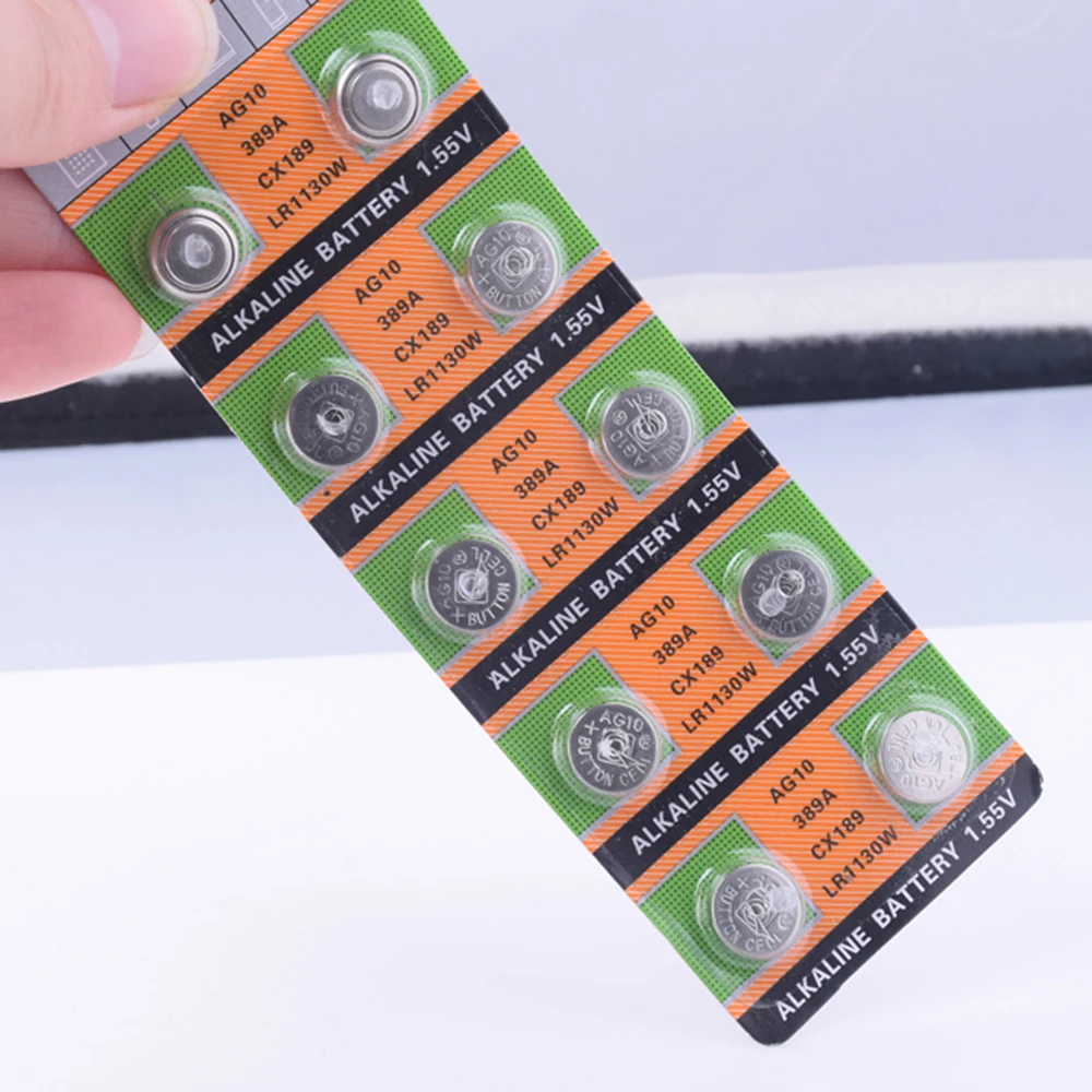 

10 Pcs 1.55V AG10 LR54 LR1130 L1131 389 189 Alkaline Batteries Button Cell Coin For Clocks Watches Calculators Computers