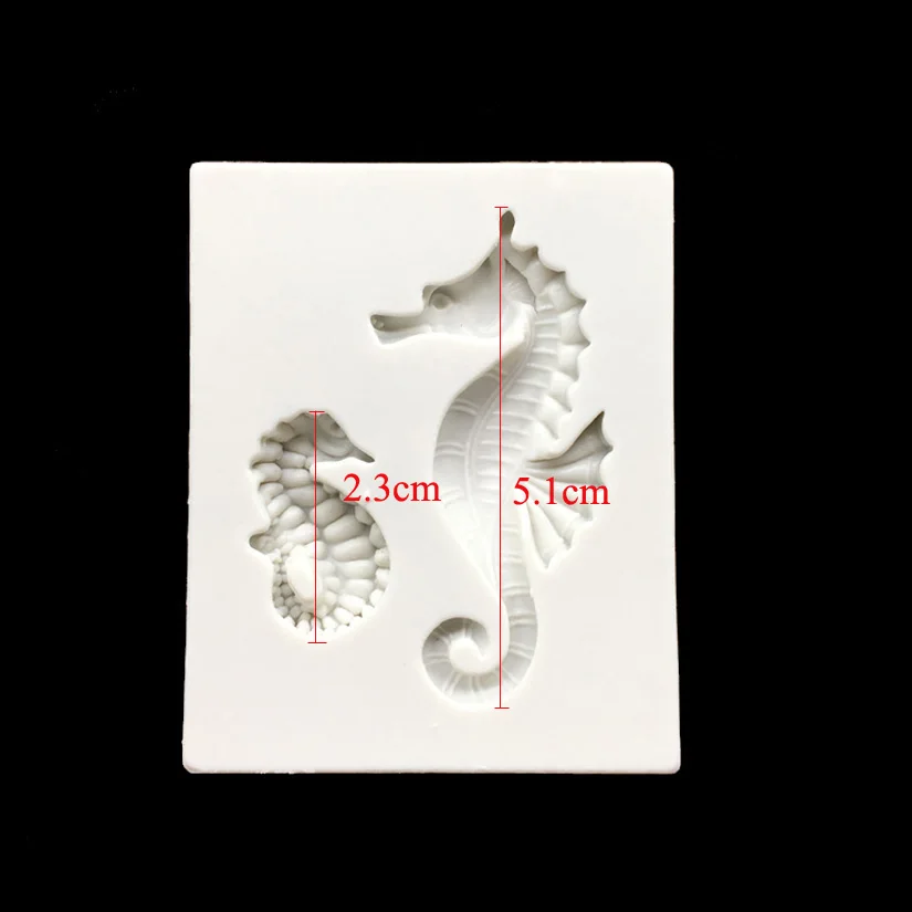 2 Seahorses 100% Platinum Silicone Sugarcraft Mold Fondant Cake Decorating Tools Bakeware
