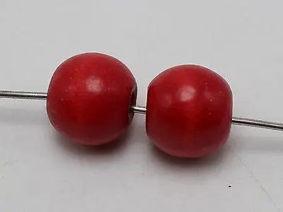 25 Red Round Wood Beads 20mm Large Wooden Beads