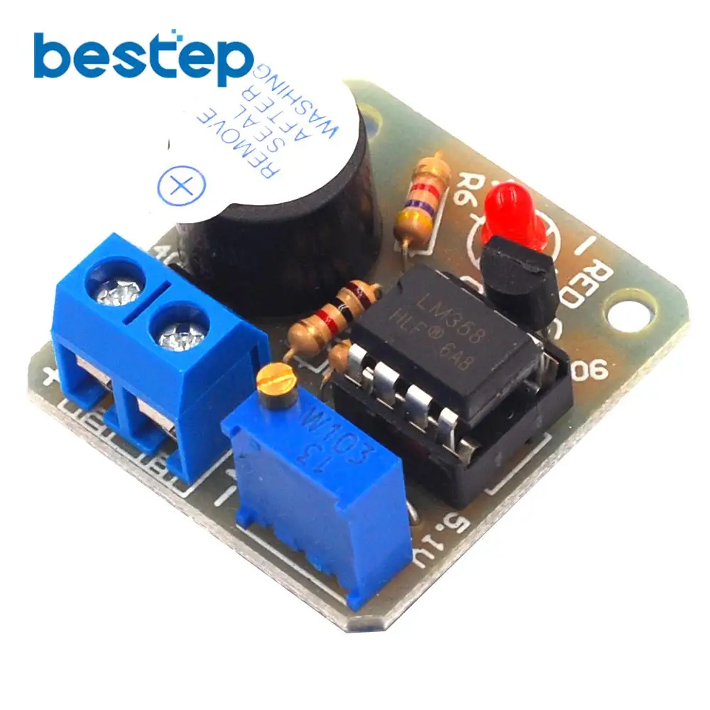 9V/12V Battery Sound and Light Alarm Against Over-discharge Protection Board Low Voltage /Under Voltage Protection Module