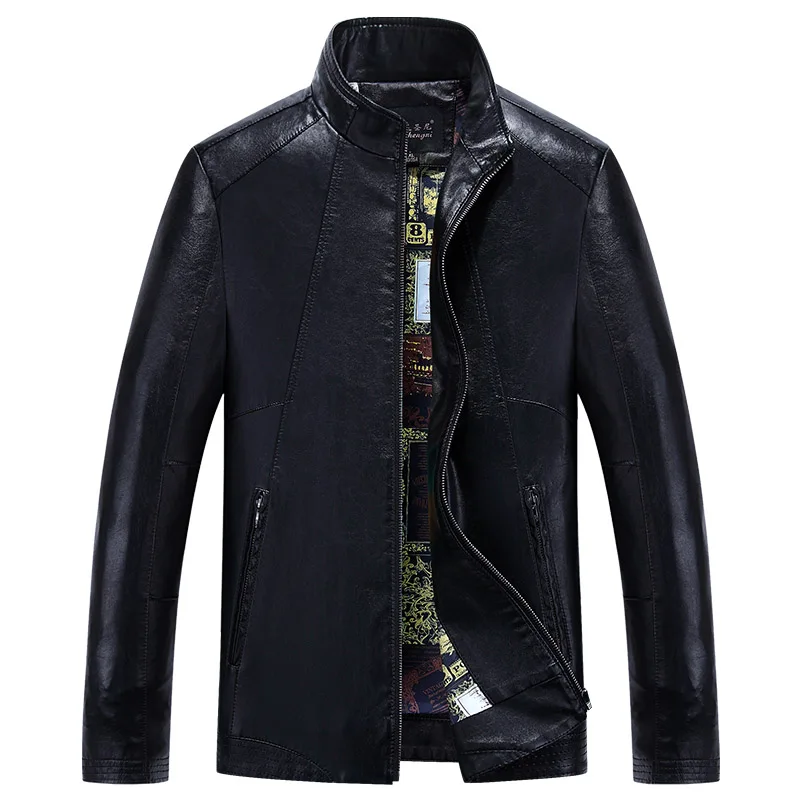 

M-5XLBig coats. male genuine leather clothing plus size plus velvet slim motorcycle leather jacket outerwear