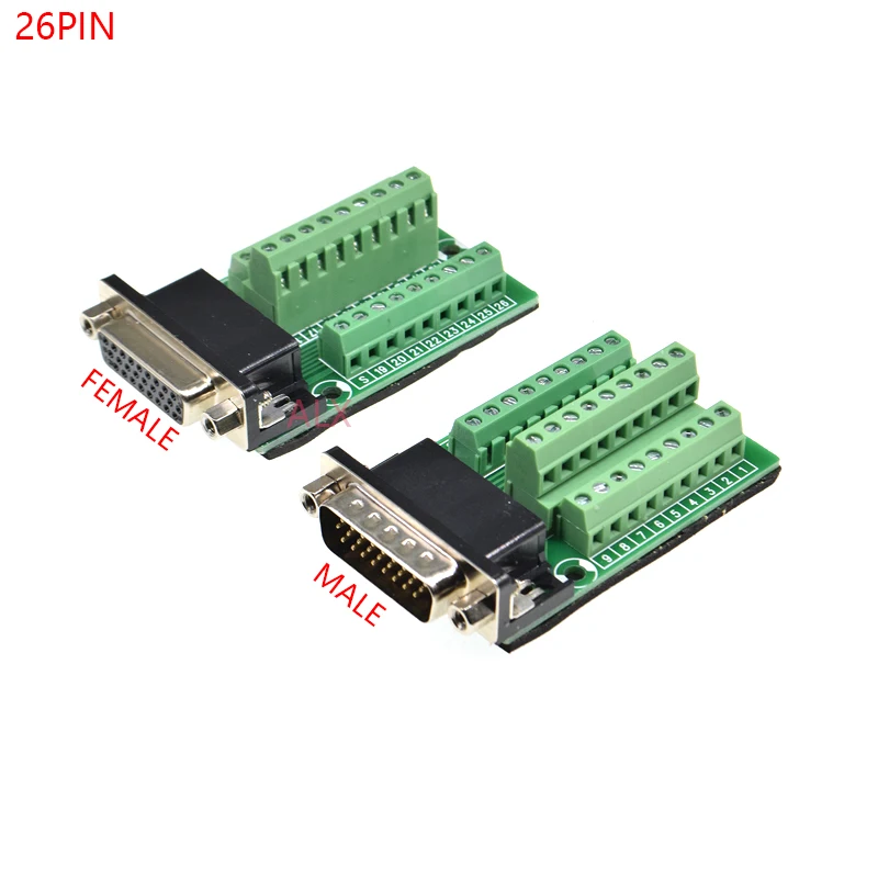 1PCS DB26 26PIN 3 ROW male female connector to terminal adapter D-SUB converter 26 pin terminal board Signal Module