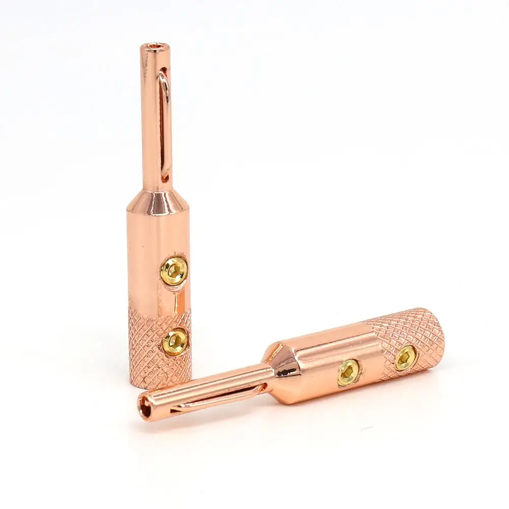 4pcs de alta fidelidade áudio banana plug alto-falante cabo conectores plug