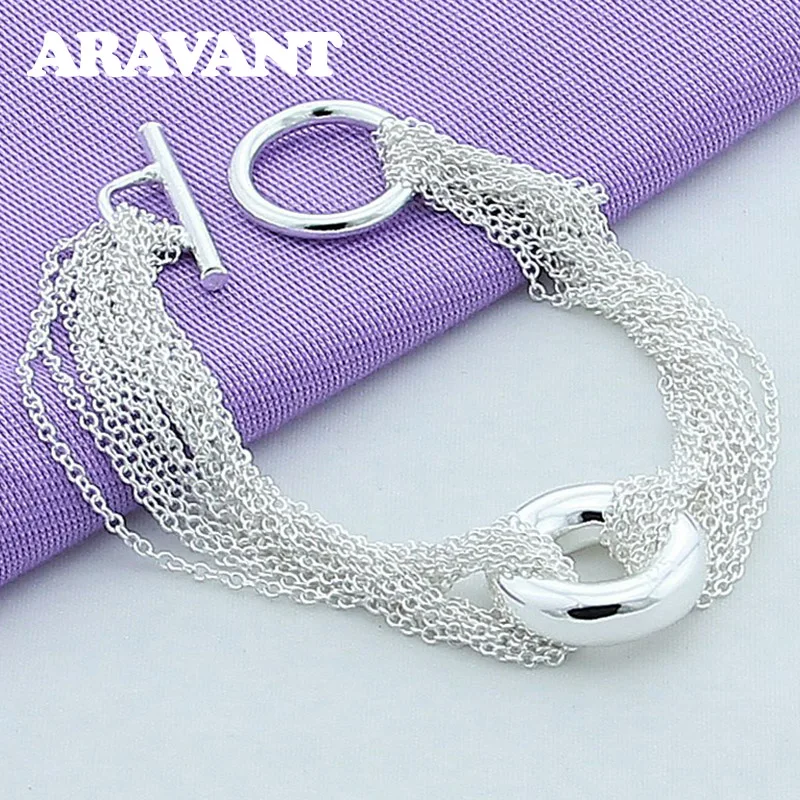 New Arrival 925 Silver Multi Layer Tassel Chain Bracelets For Women Jewelry Accessories