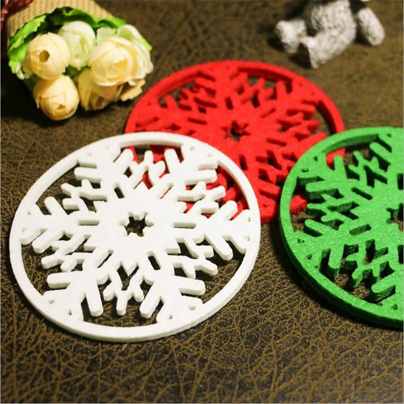 

3PCS Hot Sale Christmas Snowflake Coaster Insulation Pad Red Green White Christmas Mall Home Decorations