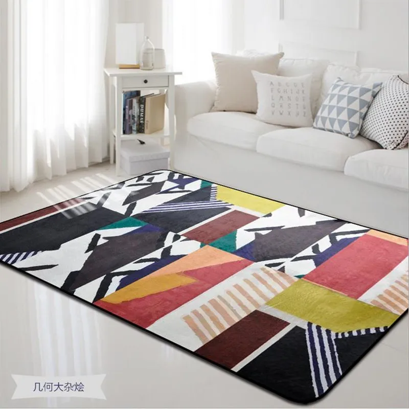 190*280cm Big size Carpets Geometry Shape Living room bedroom Bay window Home Area Carpet Doormat Kids Room Multi-Size Rugs