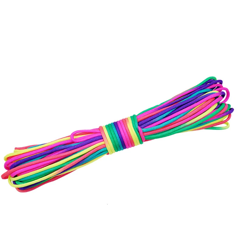 YOUGLE Colorful Rainbow Cord Parachute Cord Paracord Tie Dye Style Type III 7 Strand 550 Paracord 5m 10m 20m