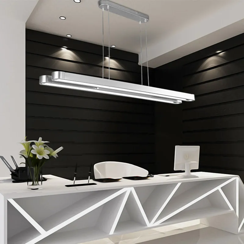 Office lamp LED straight Pendant lamp fixture simple office building long pendant light modern conference room hanging lamps