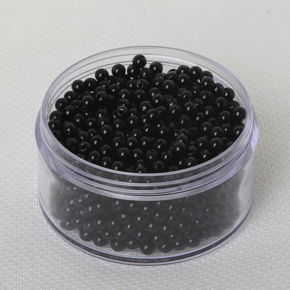 Hurtownie 4mm 29g (1000 sztuk) czarne okrągłe sztuczna perła plastikowe koraliki akrylowe dla majsterkowiczów kobiety biżuteria bransoletka z koralików naszyjnik rzemiosło