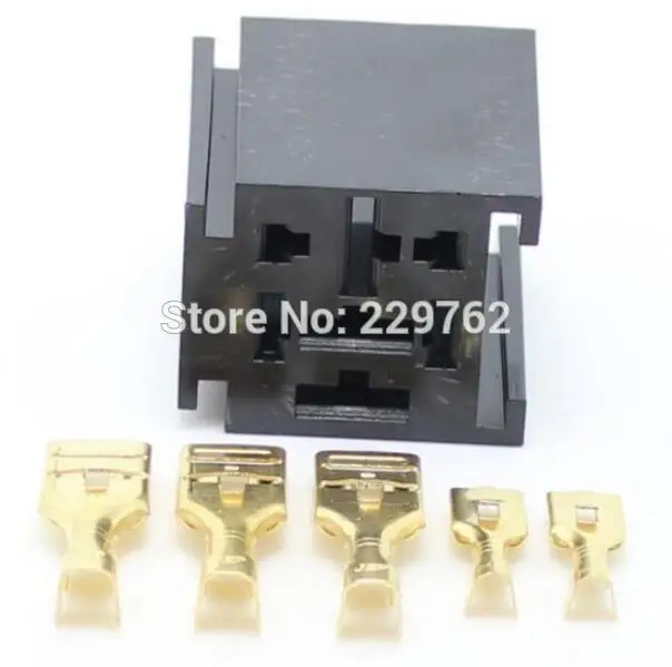 Shhworldsea 80A Car Relay Holder general automotive relay socket Auto Connector 4 5 pin 12V 24V for big flat pins suitable