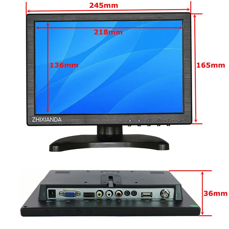 Imagem -06 - Polegada 1920*1200 hd 1080p Monitor Monitor de Segurança em Casa Cctv Bnc Monitor com Multi Interface 10.1