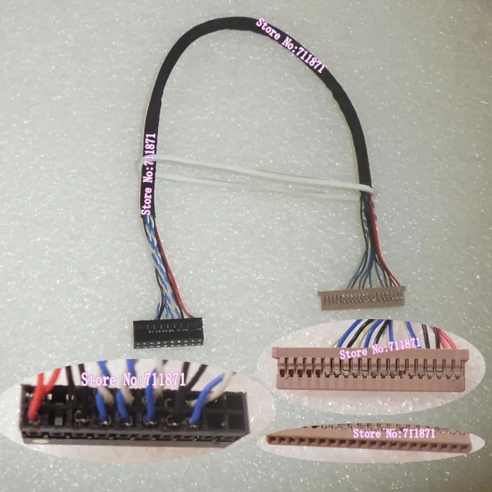 LVDS 1ch 6bit DF14 LCD Screen Cable Line 20P to 20Pin D6 Single Six DF14 LCD Screen Line 20P 14 cables LCD panel line DF14 20Pin