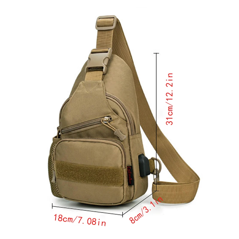 Nylon Oxford Fabric Outdoor Sports Multifunctional Man Chest Shoulder Satchel Hunting Bag Tactical Sling Pack Camping Travel Bag