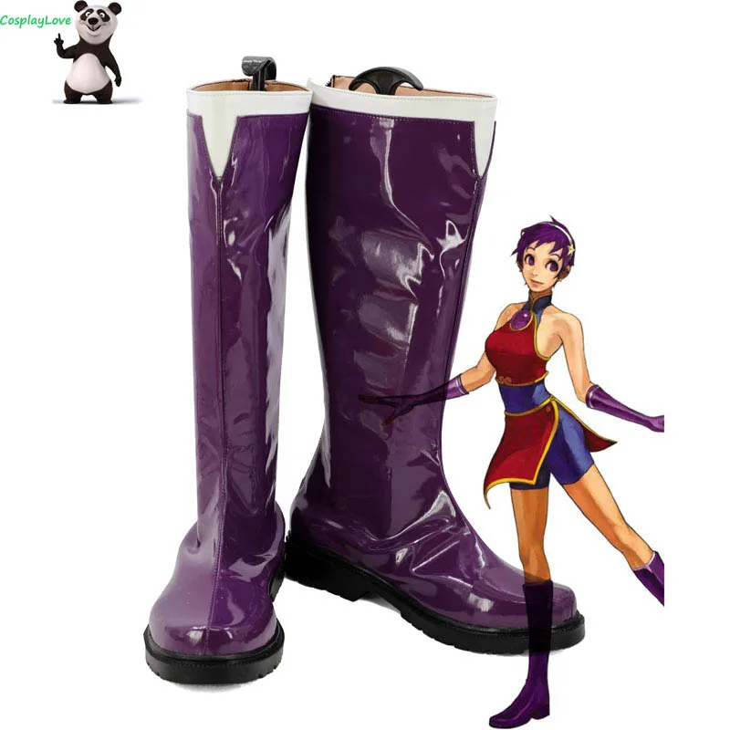 

The King Of Fighters Asamiya Athena Purple Cosplay Shoes Boots Newest Custom Made For Halloween CosplayLove