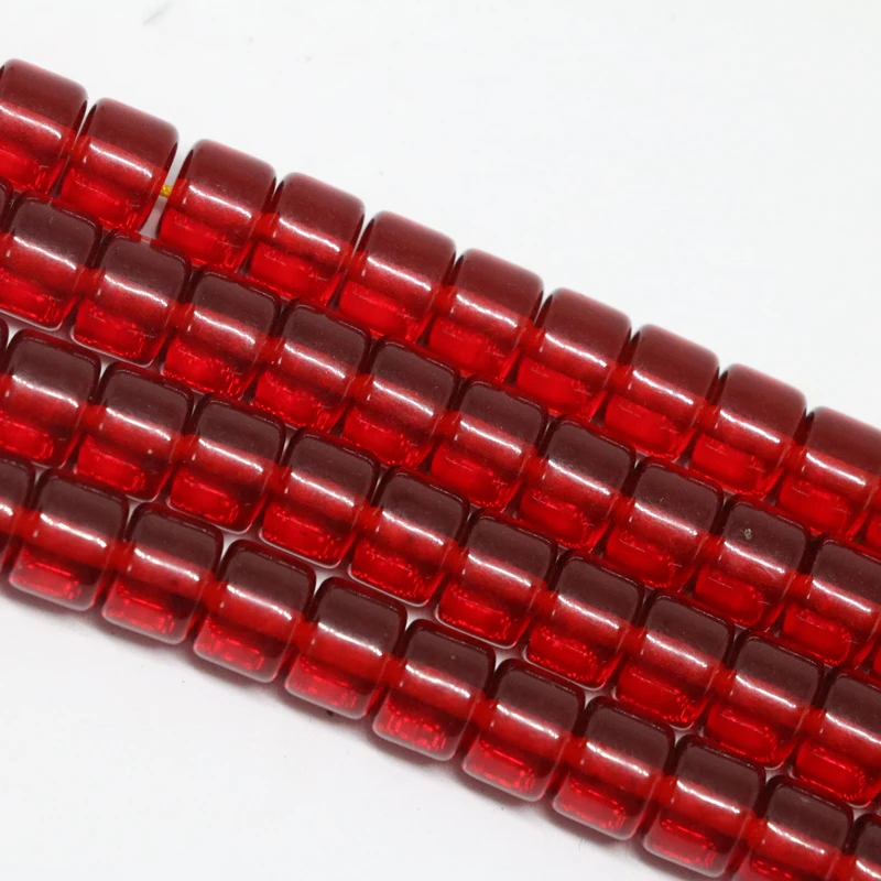 Dark red resin beeswax tube drum cylinder 4*7mm 5*8mm 7*10mm 12*9mm wholesale price diy loose beads spacers jewelry 15inch B61